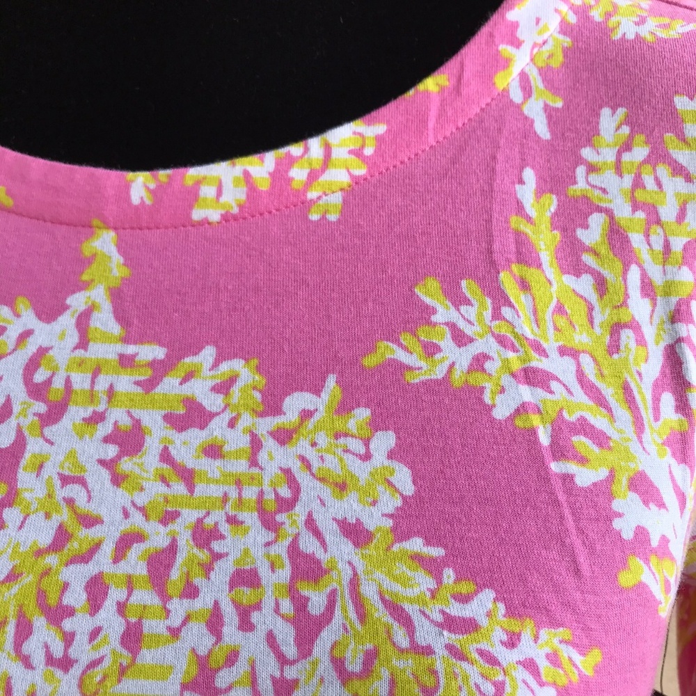 Crown & Ivy Pink Coral Print Dress Lime NEW NWT XS - Picture 2 of 6